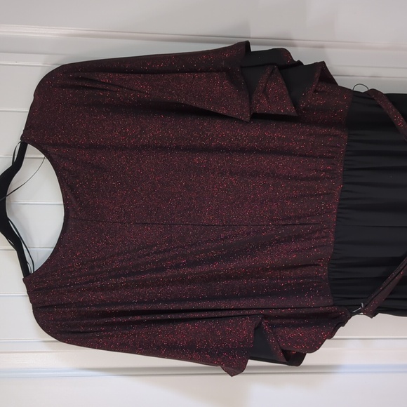 NY Collection Black Jumpsuit with Red Sparkle - Picture 5 of 5